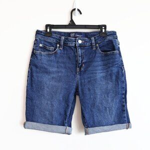 Gap Denim Shorts - 9" Bermuda Short - Dark Wash - Size 6/28